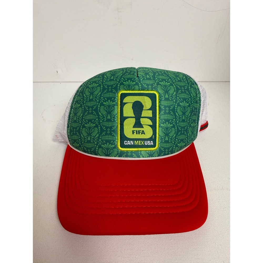 FIFA World Cup 2026 Trucker Hat Mens OSFM Green Red Foam Mesh Snapback Cap